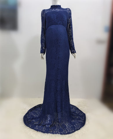 Baby Shower Lace Maternity Dresses For Photo Shoot Long Fancy Pregnancy Dress Elegence Pregnant Women Maxi Gown Photography Prop