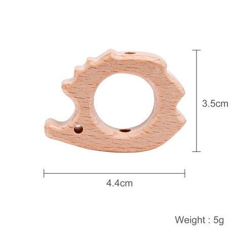 10pcs Beech Wooden Beads Baby Teether Rodent Mini Birds Hearts Beads DIY Necklace Pacifier Chain Crafts Jewelry Children Product