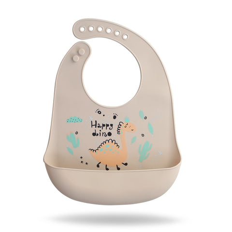 Soft and waterproof baby silicone scarf  cute cartoon print  baby items boys and girls adjustable bibs burp cloths