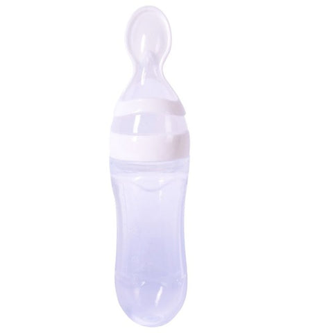 Squeezing Feeding Bottle Silicone Newborn Baby Training Rice Spoon Infant Cereal Food Supplement Feeder Safe Tableware Tools