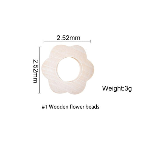 10pcs Beech Wooden Beads Baby Teether Rodent Mini Birds Hearts Beads DIY Necklace Pacifier Chain Crafts Jewelry Children Product