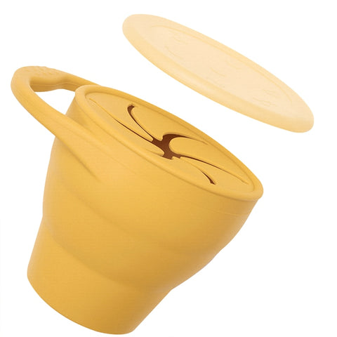 BPA Free Kids Silicone Food Storage Box Solid Color Baby Snack Cup Portable Children Snacks Container With Lid