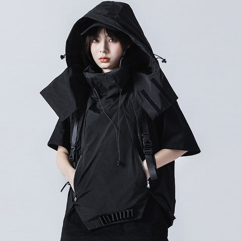 michalkova trending products 2020 tactical utility vest streetwear men clothes black jacket hoodies loose and comfortable