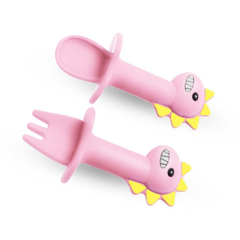 1setBaby Feeding Silicone Bowl With Spill Proof Silicone Spoon Baby Dinner Plate Feeding Dinnerware Toddler Infant Tableware Set