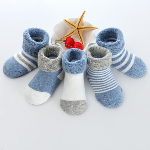 2022 5PCS/Lot 3-12M Newborn Soft Infant Socks Cotton Baby Girls Boys Socks Pure Baby Accessories