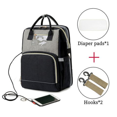 Umaubaby Diaper Bag Bed Large Capacity Maternity Bag baby bags for mom  3 in 1 foldable baby bed nappy bag Free baby mattress