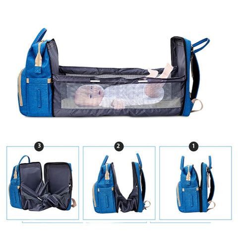 Umaubaby Diaper Bag Bed Large Capacity Maternity Bag baby bags for mom  3 in 1 foldable baby bed nappy bag Free baby mattress