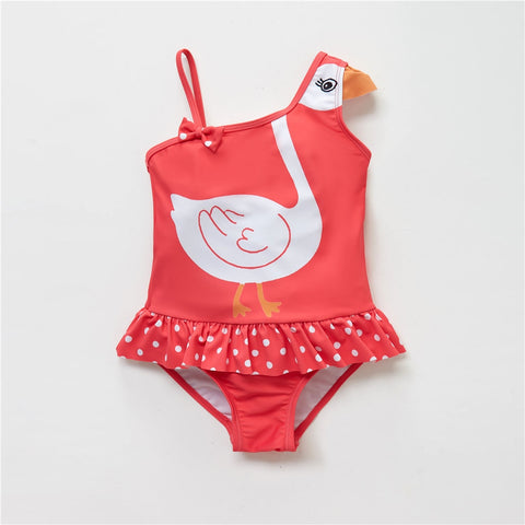 Honeyzone Summer Baby Girl Swimsuit Fused Polyester Spandex Cute Animal Kids Swimwear Baby Bikini Girl 1T-8T swimwear child