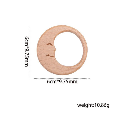 1pc Wooden Teether Wood Pendant For Pacifier Chain Baby Products Animal Wooden Blank Rodent Baby Teethers Birth Nurse Gifts Toys