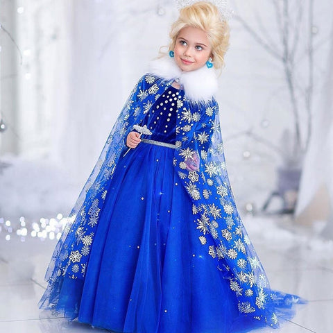 Frozen Girls Costumes Elsa Dress Halloween Party Cosplay Princess Clothes Snow Queen Children Fancy Dress Up Xmas Role Playing