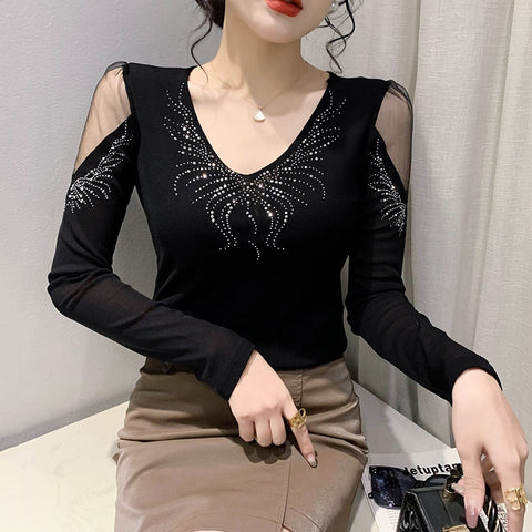 2023 Tidal Current Women Top T-shirt Hollow Out Style Female Spring Summer Sexy Crop Tops Clothes Fashion Clothing Tees Y2k Goth
