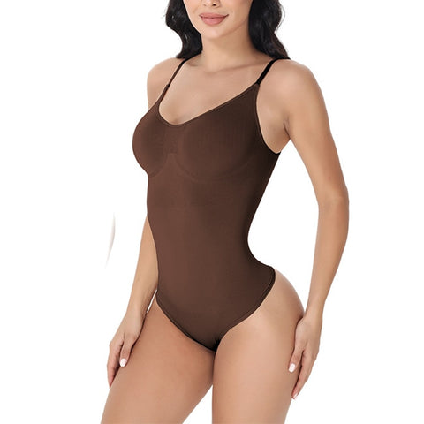 GUUDIA Thong Body Shapers Tummy Control Belly Trimmer Shapewear Compress Spaghetti Strap Bodysuits Compression Body Suits