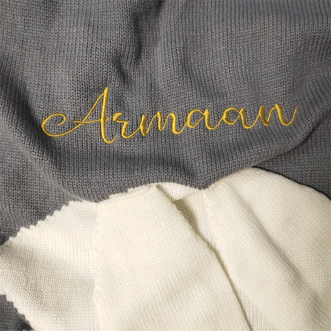 Name Personalised Baby Blankets Knitted Newborn Toddler Blanket For Kid Infant Rabbit Cartoon Plaid Bedding Birthday Gift