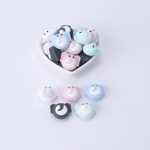 TYRY.HU 5pcs I Love Mom Dad Silicone Beads Baby Products Teething Toys For DIY Jewelry Making BPA Free Mordedor Silicone Beads