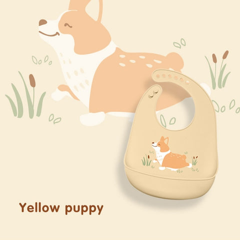 Soft and waterproof baby silicone scarf  cute cartoon print  baby items boys and girls adjustable bibs burp cloths