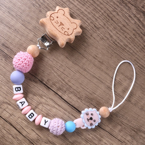 Personalize Name Mouse Head Dummy Clip Pacifier Clips Baby Silicone Pacifier Holder Chain Baby Attache Sucette Gift
