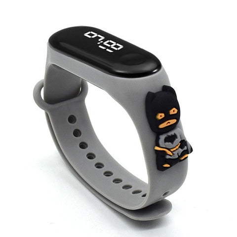 Marvel Batman SpiderMan Iron Man Action Figure Toys Children Anime LED Sports Watch Baby Boys And Girls Waterproof Touch Watch