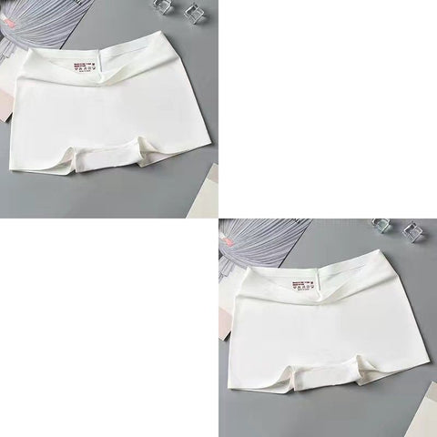 2 Pcs/Set Silk Seamless Underwear Women&#39;s Boxer Shorts Ladies Panties Safety Pants Soild Female Tangas High Waist Lingerie Panty