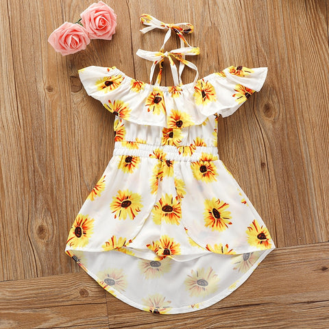 Dress for Kids Girl 1-6 Years Birthday Clothing Sleeveless Flower Tailcoat Dress Summer Toddler Girl Clothes Lovely Girl Outfit