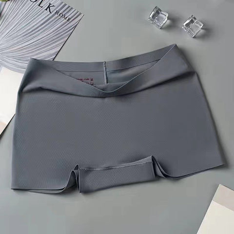 2 Pcs/Set Silk Seamless Underwear Women&#39;s Boxer Shorts Ladies Panties Safety Pants Soild Female Tangas High Waist Lingerie Panty