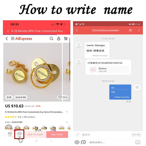 0-18 Months BPA Free Customized Any Name Personalized Golden Bling Pacifier And Clip Luxury Baby Pacifier For Baby Shower Gift