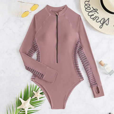 2023 Surfing Sport Swimsuit One Piece Long Sleeves Women Swimwear Skeleton Zipper High Quality Bath Suit Halloween Costumes