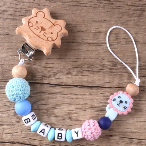 Personalize Name Mouse Head Dummy Clip Pacifier Clips Baby Silicone Pacifier Holder Chain Baby Attache Sucette Gift