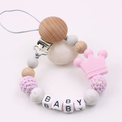 Personalize Name Mouse Head Dummy Clip Pacifier Clips Baby Silicone Pacifier Holder Chain Baby Attache Sucette Gift