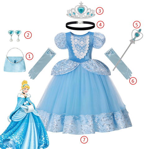 Frozen Girls Costumes Elsa Dress Halloween Party Cosplay Princess Clothes Snow Queen Children Fancy Dress Up Xmas Role Playing