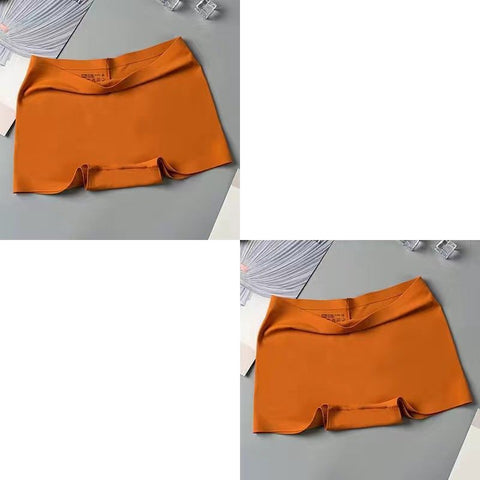 2 Pcs/Set Silk Seamless Underwear Women&#39;s Boxer Shorts Ladies Panties Safety Pants Soild Female Tangas High Waist Lingerie Panty
