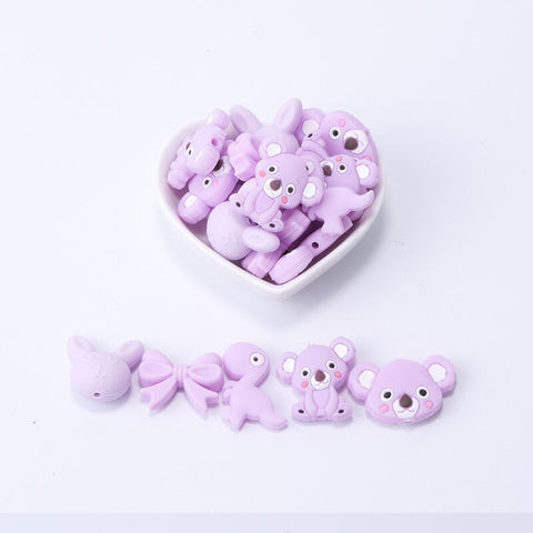 TYRY.HU 5pcs I Love Mom Dad Silicone Beads Baby Products Teething Toys For DIY Jewelry Making BPA Free Mordedor Silicone Beads