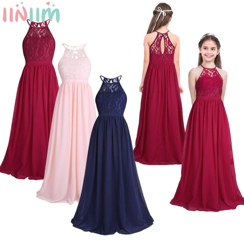iiniim Childrens Vestidos Birthday Party Dress Kids Princess Summer Lace Wedding Dresses Girls Ball Tutu Prom Dress Teen Costume