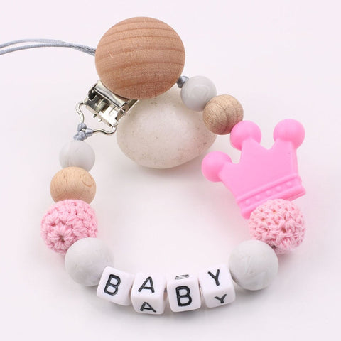 Personalize Name Mouse Head Dummy Clip Pacifier Clips Baby Silicone Pacifier Holder Chain Baby Attache Sucette Gift