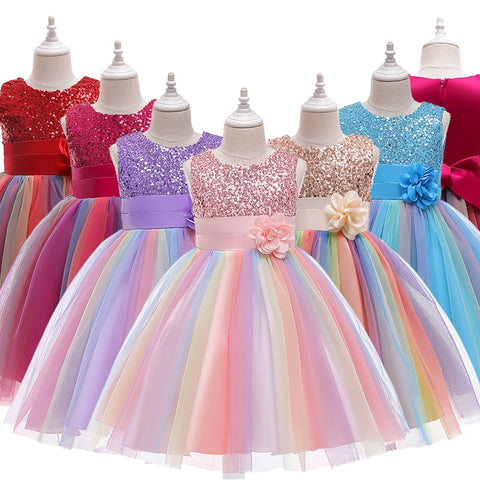 Girls Dress 2-12Y Sequins Mesh Princess Dress Poncho Dress Girls Dress Girls Birthday Party Dress Wedding Flower Girl Dress