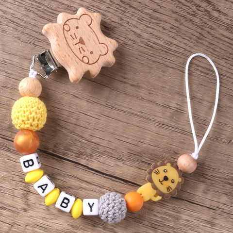 Personalize Name Mouse Head Dummy Clip Pacifier Clips Baby Silicone Pacifier Holder Chain Baby Attache Sucette Gift