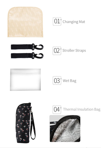 Insular Mummy Maternity Baby Diaper Bag Large Capacity Nappy Stroller Bag Waterproof Mommy Travel Changing Bag Nursing Tote Bags