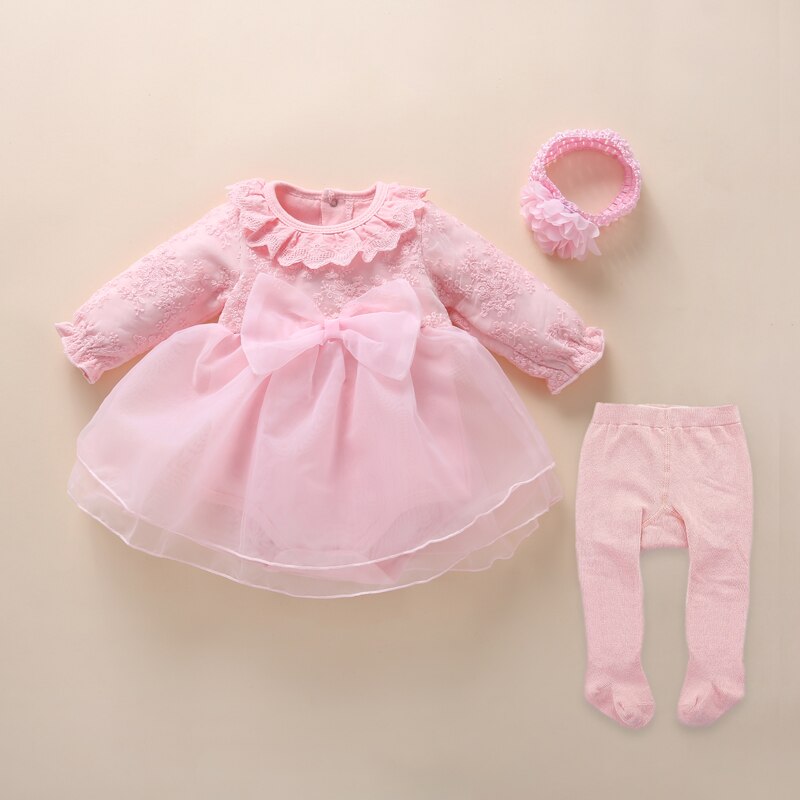 2022 Infant Christening Dress Newborn Baby Girl Dresses&amp;Clothes Princess 0 3 6 12 Months Baby Baptism Dress Shoes Tights