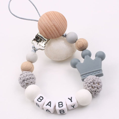 Personalize Name Mouse Head Dummy Clip Pacifier Clips Baby Silicone Pacifier Holder Chain Baby Attache Sucette Gift