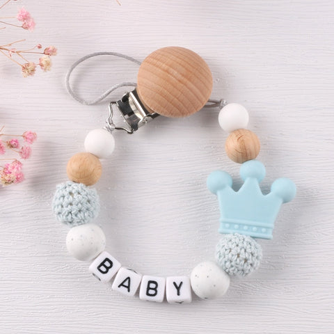 Personalize Name Mouse Head Dummy Clip Pacifier Clips Baby Silicone Pacifier Holder Chain Baby Attache Sucette Gift