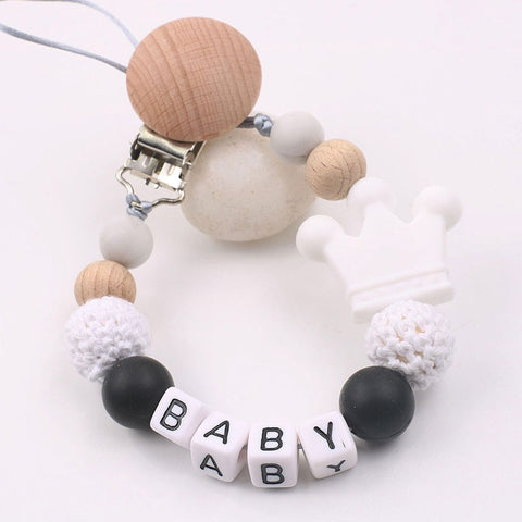 Personalize Name Mouse Head Dummy Clip Pacifier Clips Baby Silicone Pacifier Holder Chain Baby Attache Sucette Gift