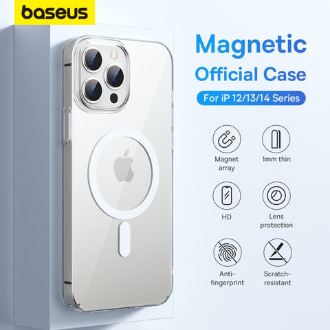 Baseus Transparent Magnetic Phone Case for iPhone 14 13 12 11 Pro Max Wireless Charging Cover For iPhone13 12Pro Max Magnet Case