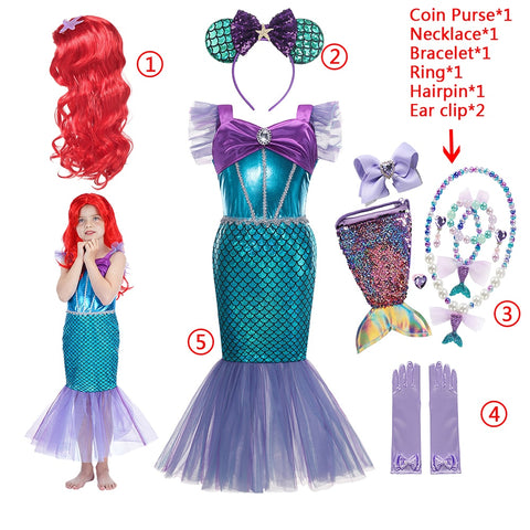Frozen Girls Costumes Elsa Dress Halloween Party Cosplay Princess Clothes Snow Queen Children Fancy Dress Up Xmas Role Playing