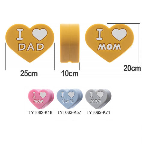 TYRY.HU 5pcs I Love Mom Dad Silicone Beads Baby Products Teething Toys For DIY Jewelry Making BPA Free Mordedor Silicone Beads