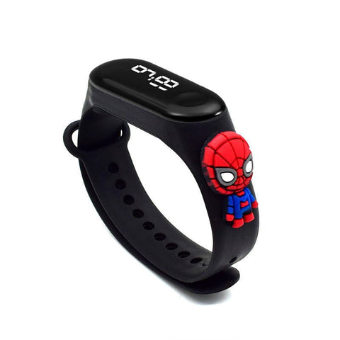 Marvel Batman SpiderMan Iron Man Action Figure Toys Children Anime LED Sports Watch Baby Boys And Girls Waterproof Touch Watch