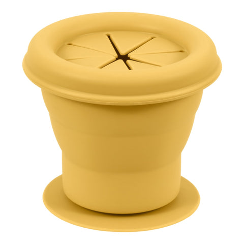 BPA Free Kids Silicone Food Storage Box Solid Color Baby Snack Cup Portable Children Snacks Container With Lid