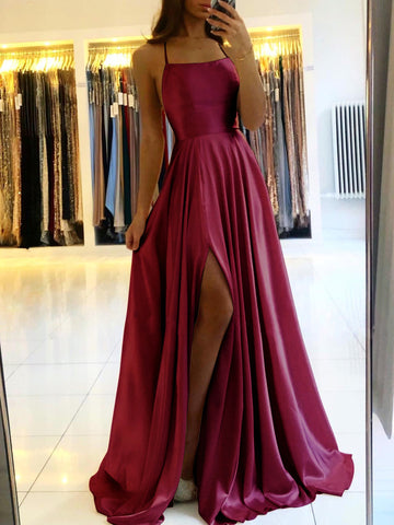 Women Spaghetti Strap Satin Prom Dress Long Elegant Mint Green Backless Summer A-line Maxi Evening Party Gown Vestidos Gala