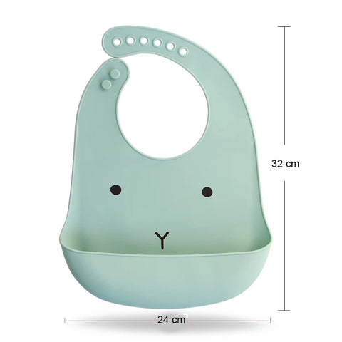 Soft and waterproof baby silicone scarf  cute cartoon print  baby items boys and girls adjustable bibs burp cloths