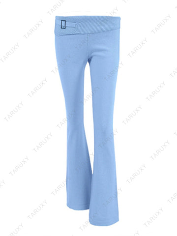 TARUXY Spring New Hoodie Cropped Top And Pants Sets White Y2k Casual Outfits Low Waist Knit Two Piece Sets For Women Tracksuit