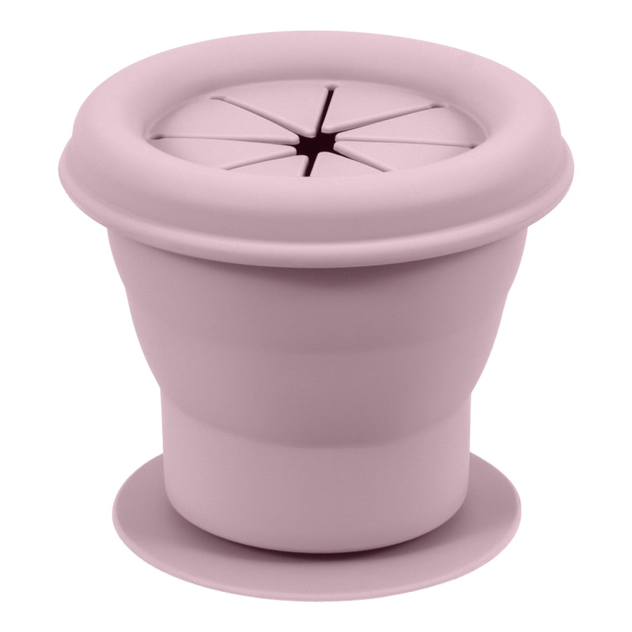 BPA Free Kids Silicone Food Storage Box Solid Color Baby Snack Cup Portable Children Snacks Container With Lid