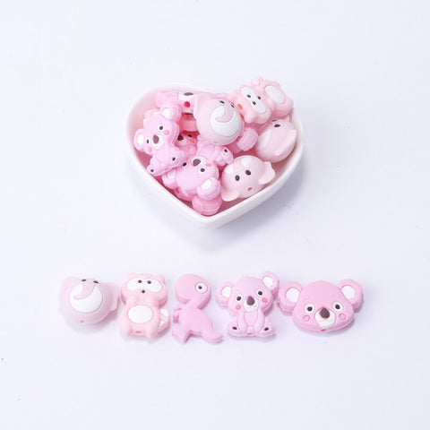 TYRY.HU 5pcs I Love Mom Dad Silicone Beads Baby Products Teething Toys For DIY Jewelry Making BPA Free Mordedor Silicone Beads